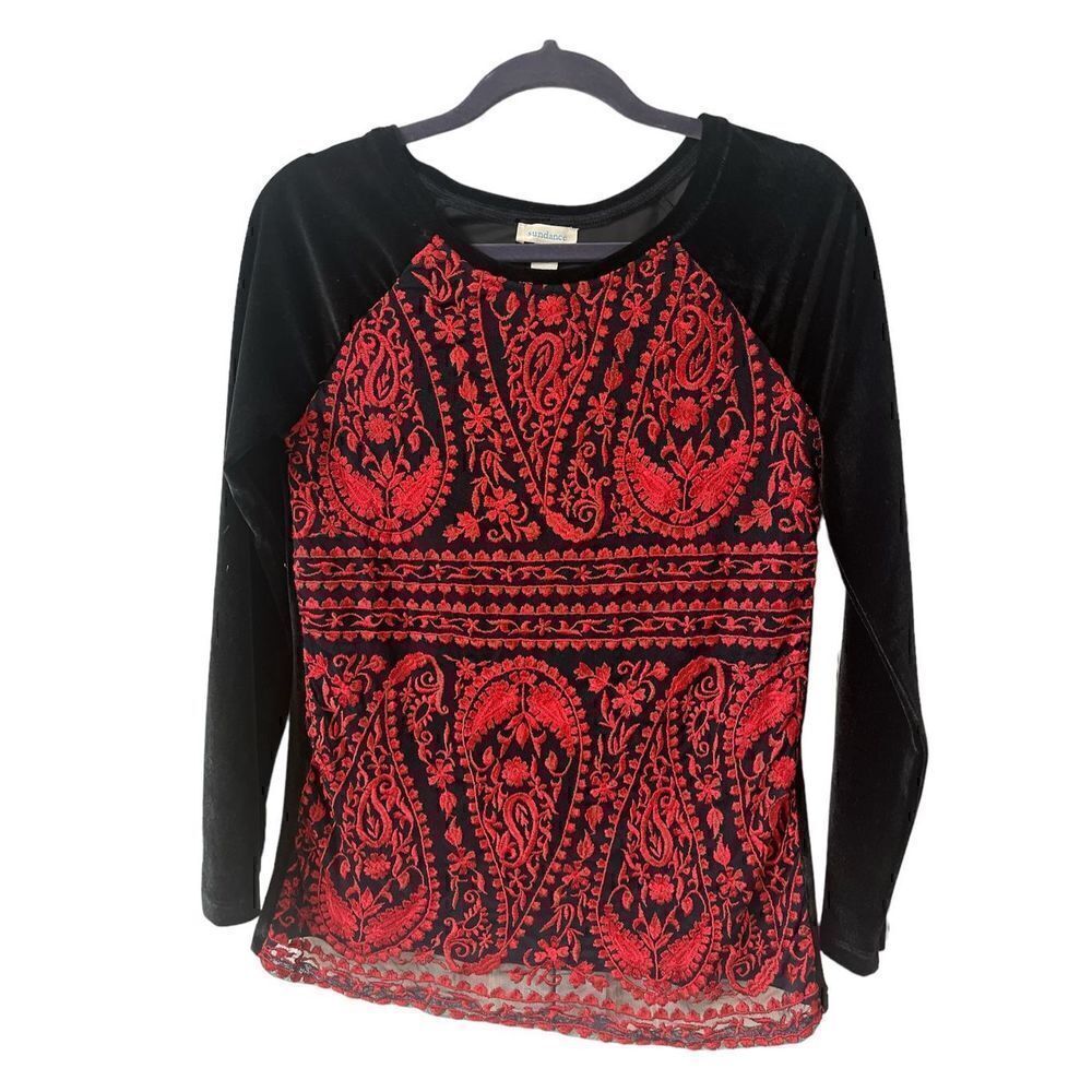 Sundance top velvet w/ velvet burnout sz XS